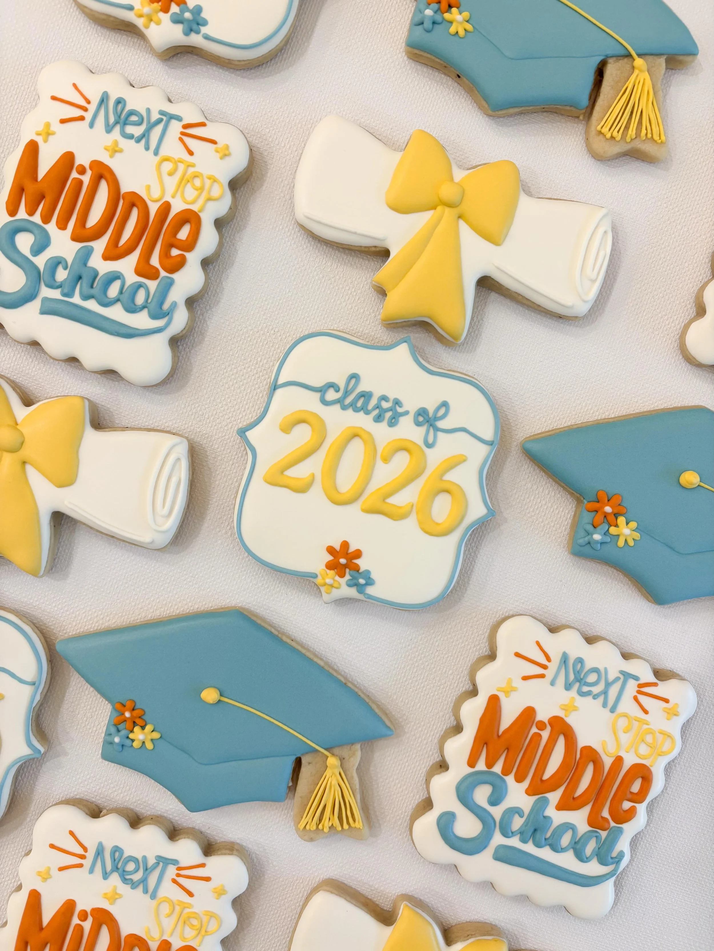 Class of 2026 never looked so sweet 🎓🍪

#homemadecookies #customcookies #sugarcookies #graduationcookies
#wesleychapelcookies