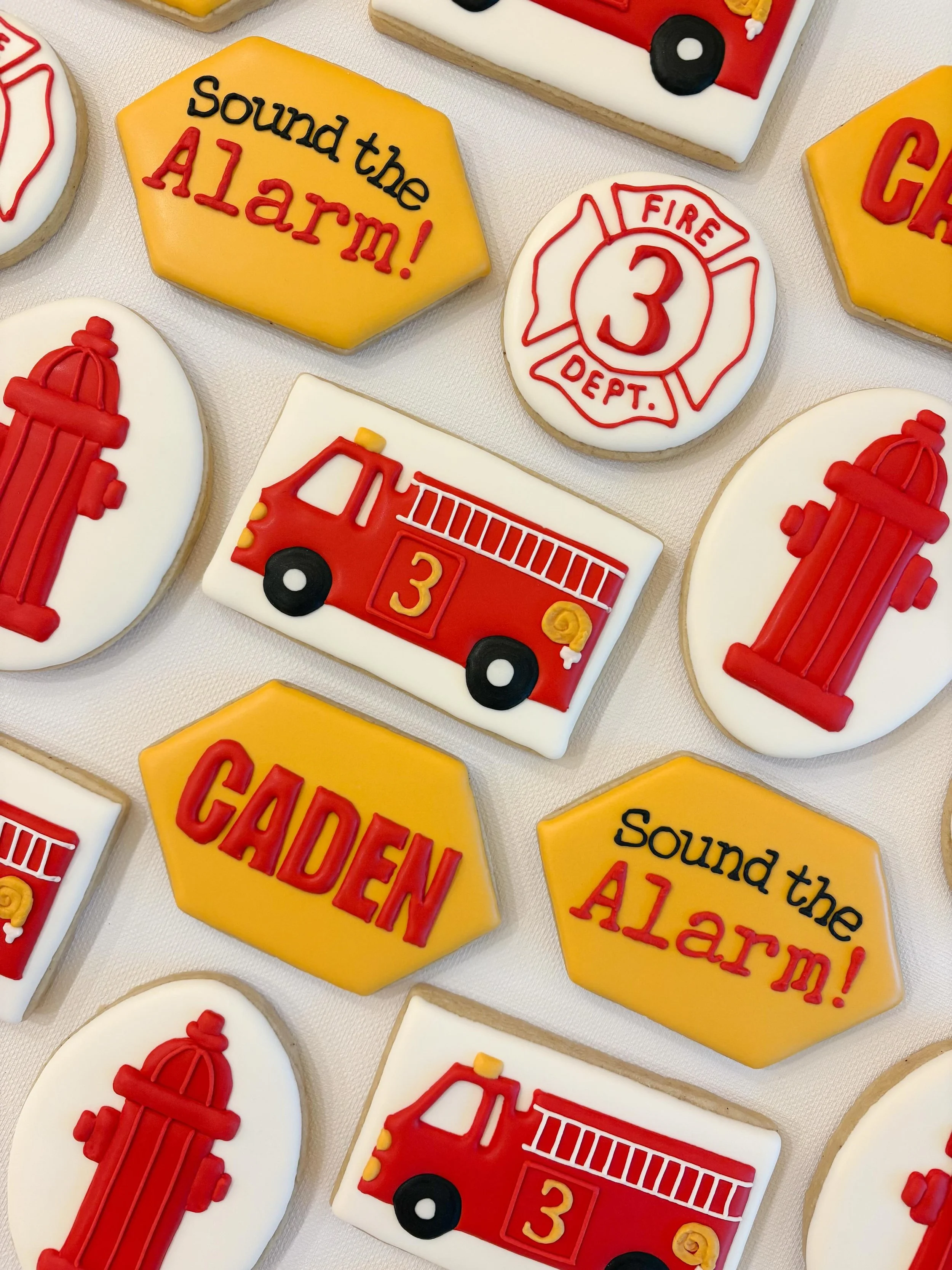 Sound the alarm! The birthday boy is turning 3 🚒🔥

#homemadecookies #customcookies #sugarcookies #birthdaycookies
#wesleychapelcookies