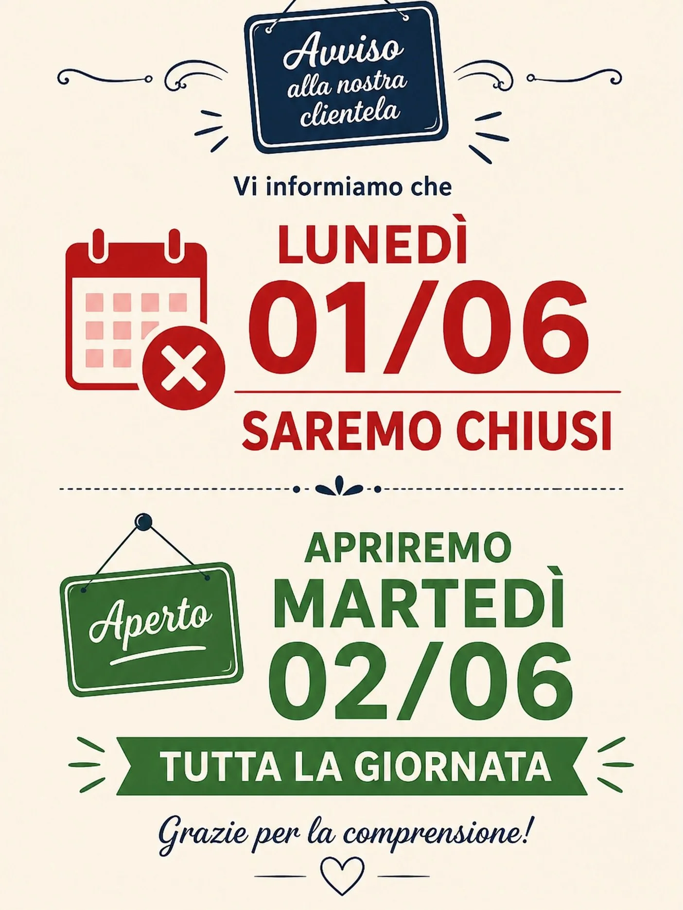 Vi aspettiamo in via Fornace Vecchia,9❤️ 

E che vo dic a fa venitc a truva!❤️