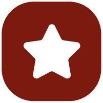 White star icon inside a rounded red background