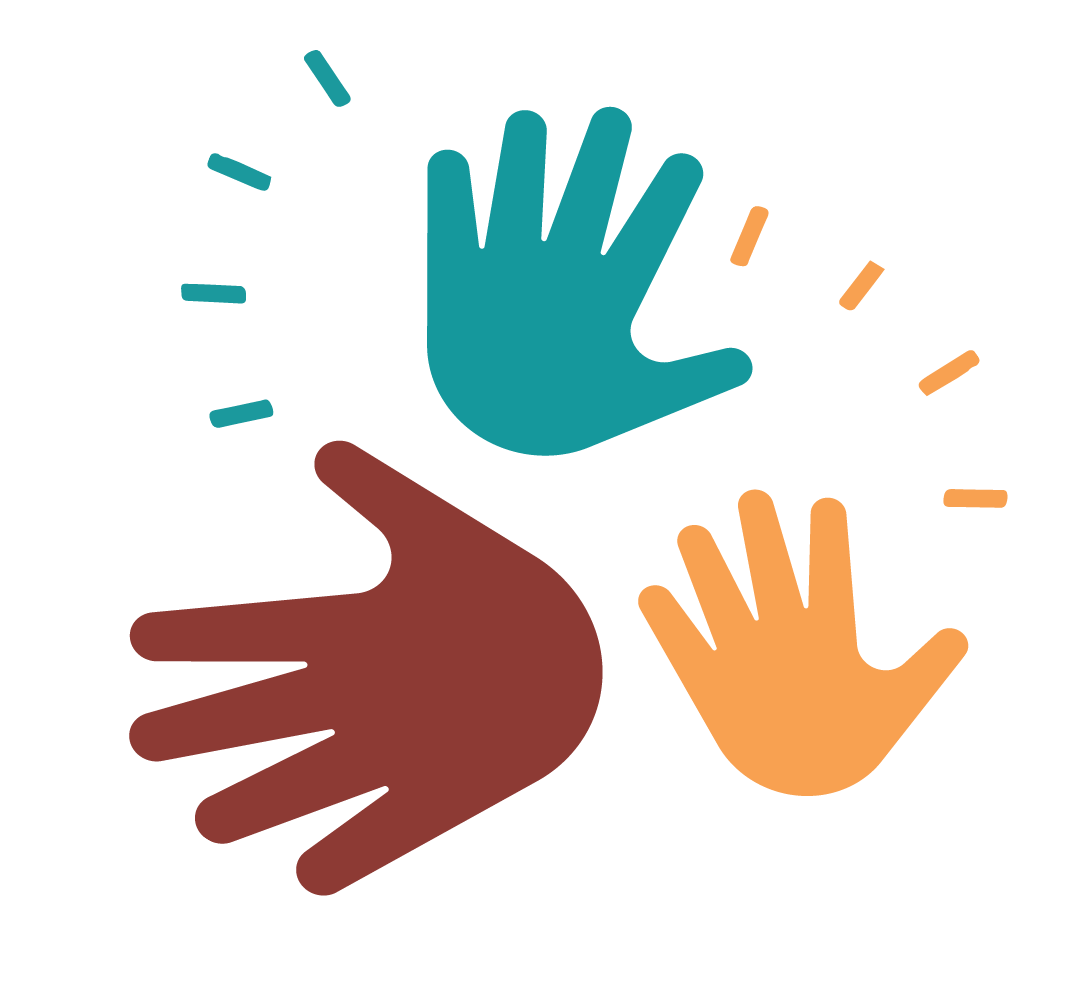 Colorful clapping hands