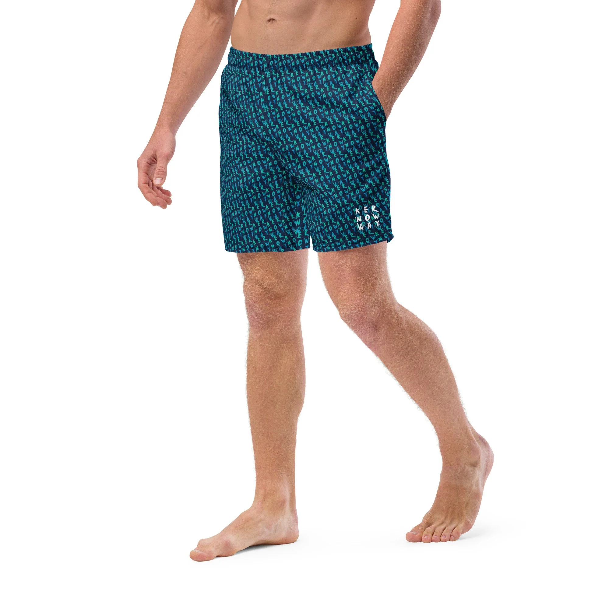 Recycled Swim Trunks – Kernow Way Logo Print