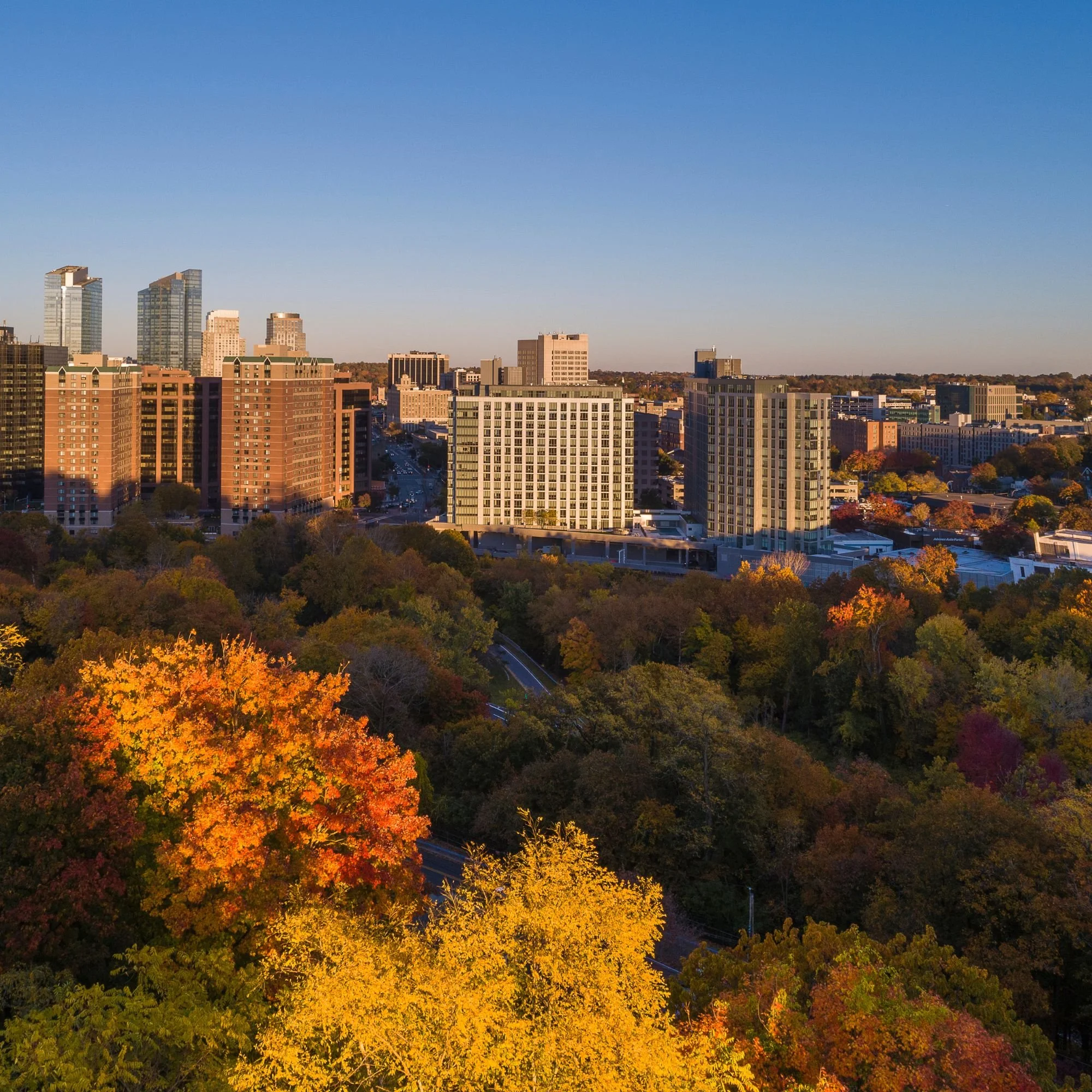 Skyline of White Plains New York in Westchester County where Safier Law Group provides real estate and estate planning legal services
