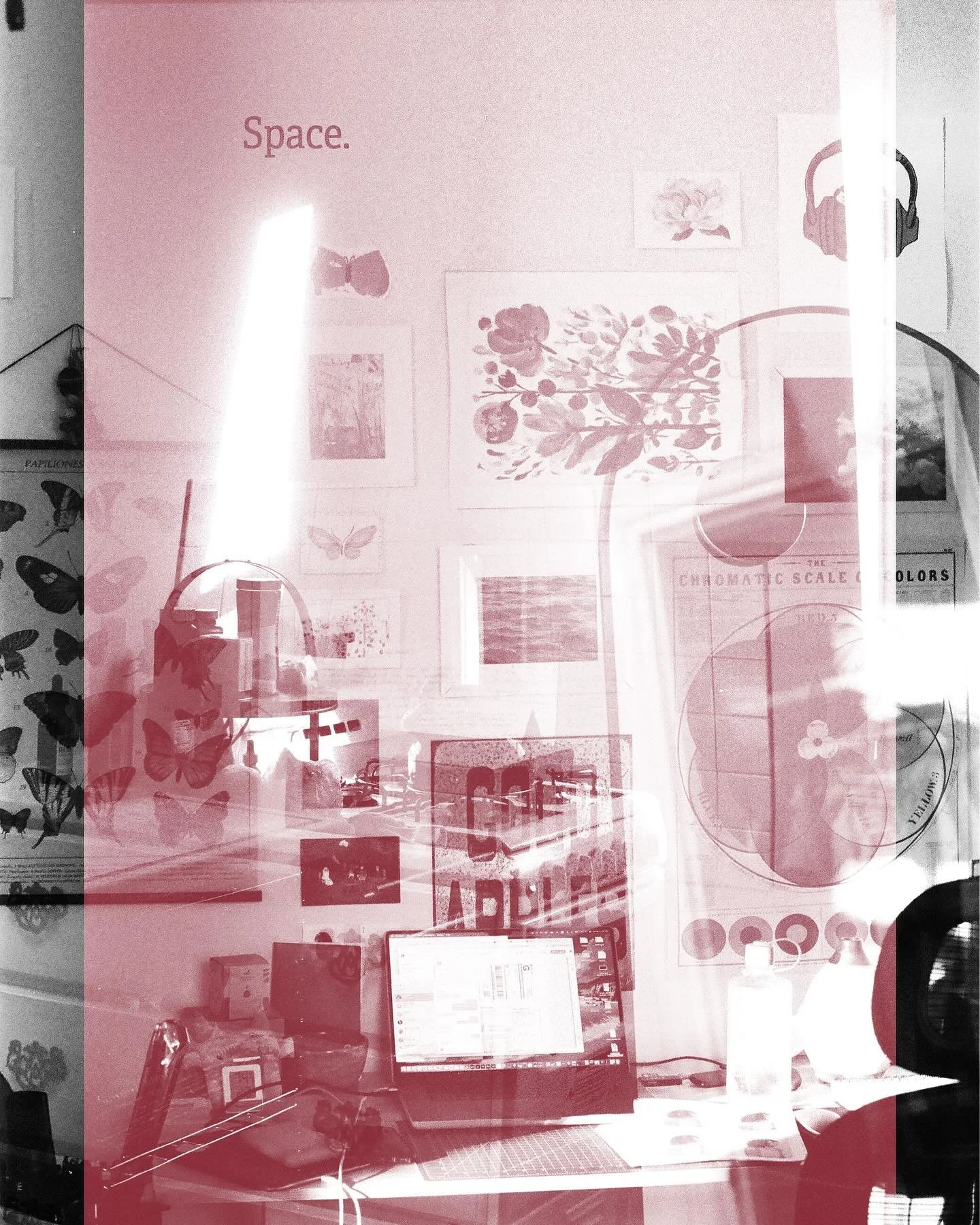 A collage of my space on 35mm film.