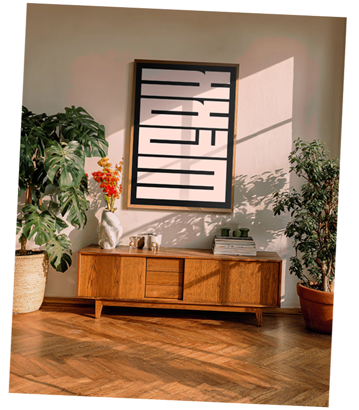 Bold black and white typographic art print reading WERK inspired by drag culture