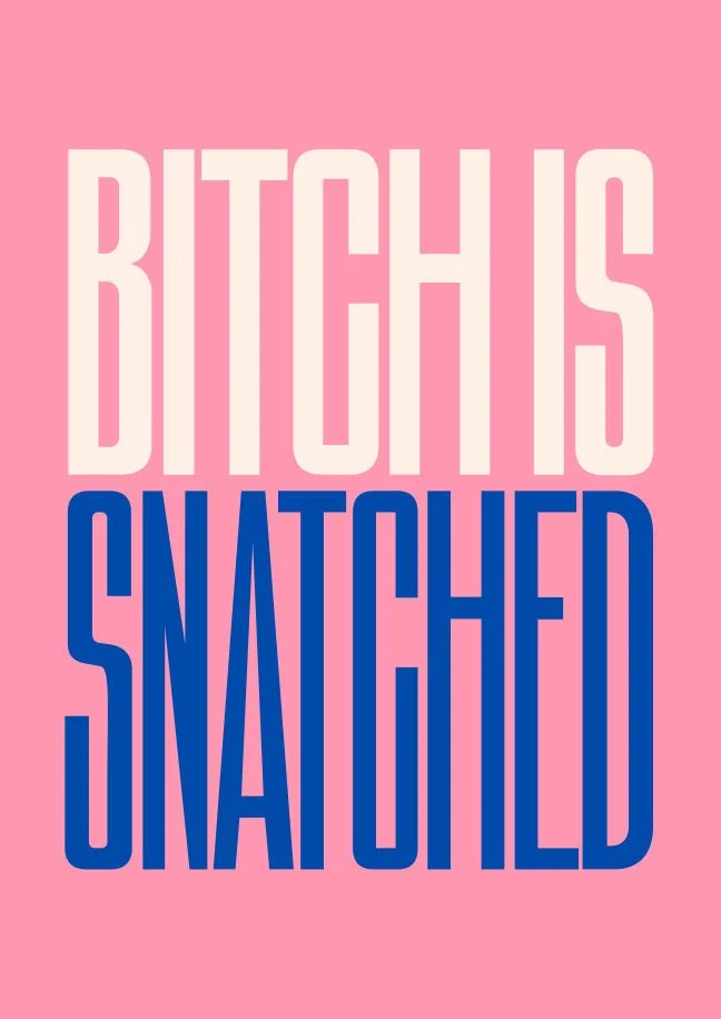 Bitch Is Snatched Framed Typographic Wall Art Drag Slang