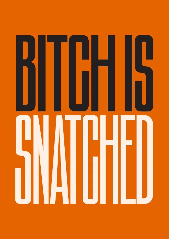 Bitch Is Snatched Cool Typographic Wall Art Drag Slang