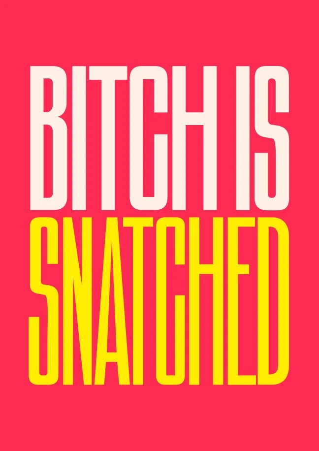 Bitch Is Snatched Wall Art Print Poster Drag Quote LGBTQ+