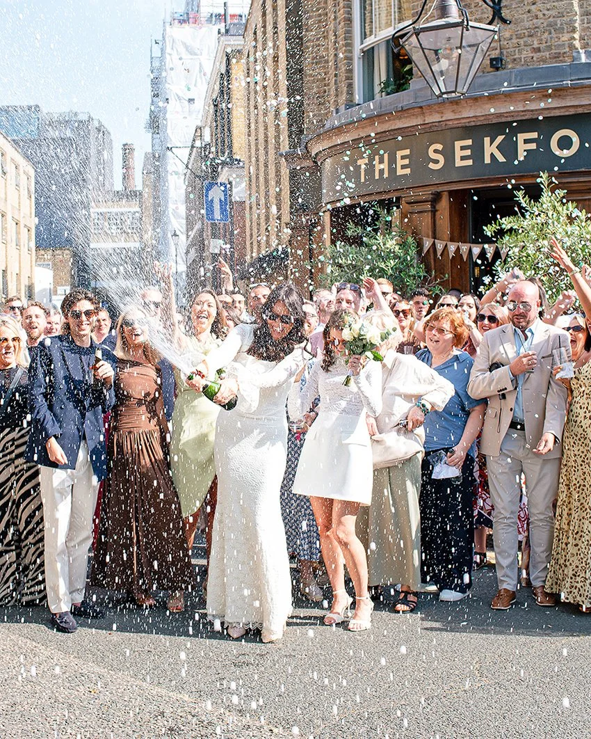 Lizzie & Sharon 2 brides wedding London, Business owners to Haus Of Form Iconic Wall Art