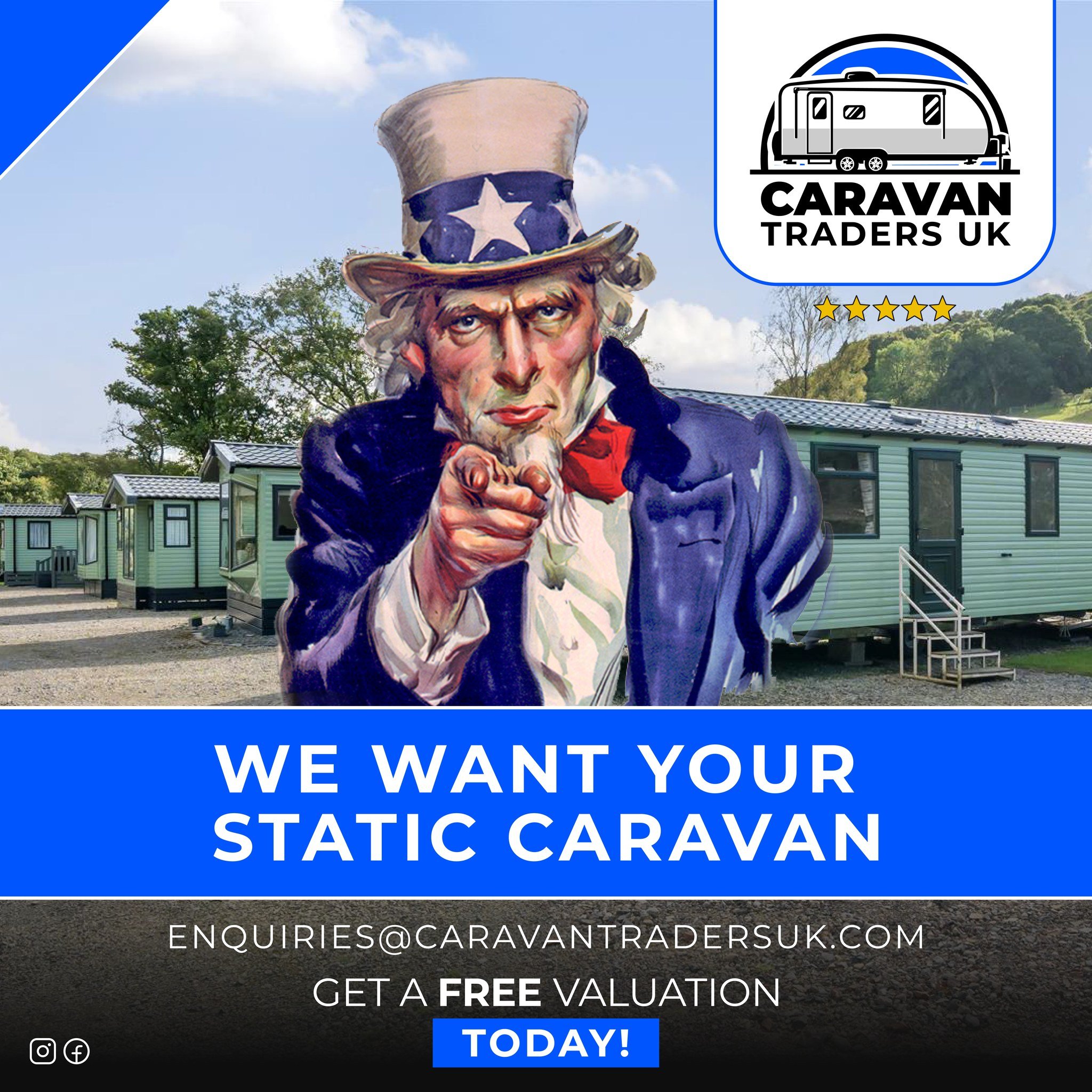 🏡 WE WANT YOUR STATIC CARAVAN

Thinking of selling your static? Whether it&rsquo;s on-site, off-site, older, newer, or no longer being used - we&rsquo;re actively buying across the UK.

At Caravan Traders UK we make the process simple:
🔥 Free, no-o