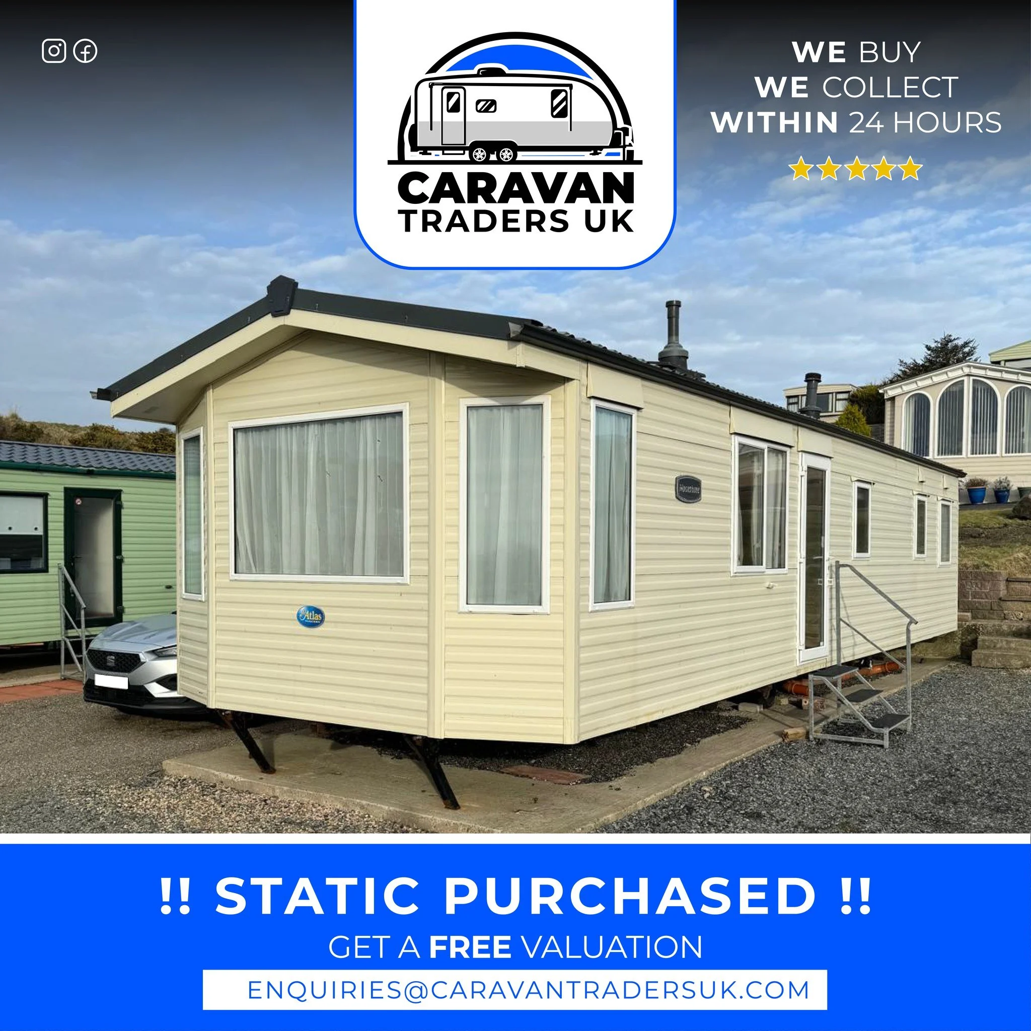 Another static secured 🤝

Purchased, sorted and ready to go - no delays, no complications, just a smooth and professional process from start to finish.

Whether it&rsquo;s a static, caravan or motorhome, we make selling simple with fast turnarounds 