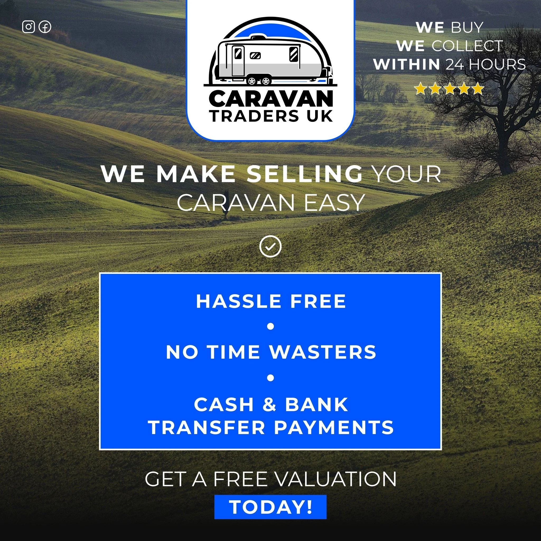 WE MAKE SELLING YOUR CARAVAN EASY ✅
No stress. No chasing. No time wasters.

Just a simple, reliable service designed to get your caravan sold quickly and paid for without the hassle.

✨ Hassle-free process
✨ No time wasters
✨ Instant payment - cash 