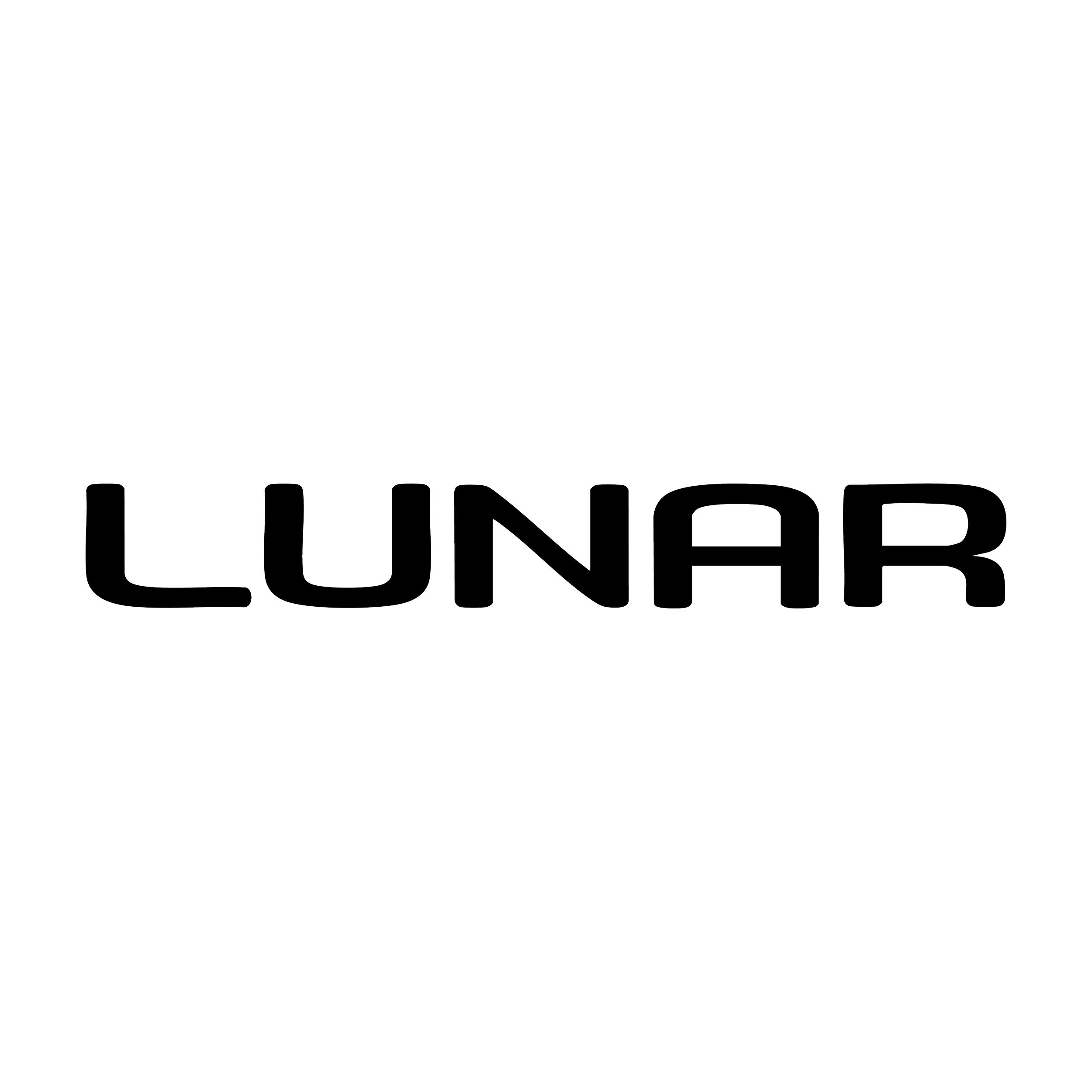Black and white logo with the words 'LUNAR' in outlined letters.