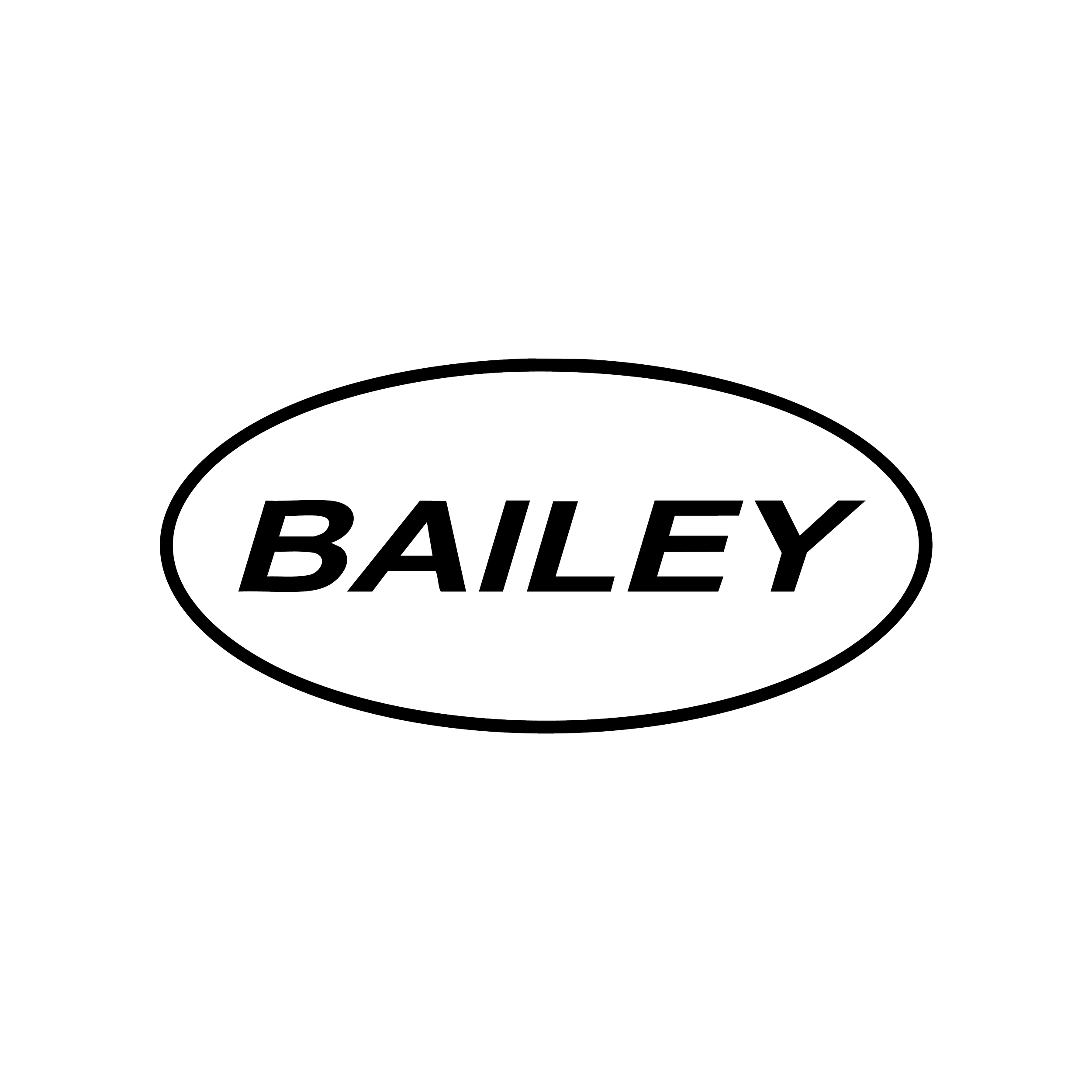 Outline of a logo with the word 'BAILEY' inside an oval shape.
