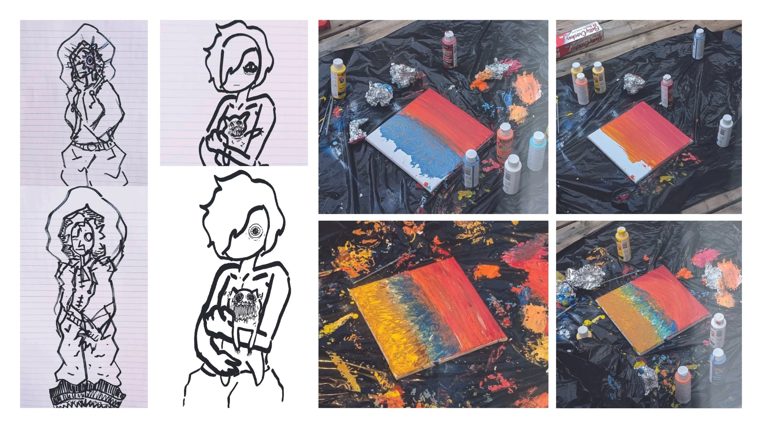 Process work of the project with sketches & painting