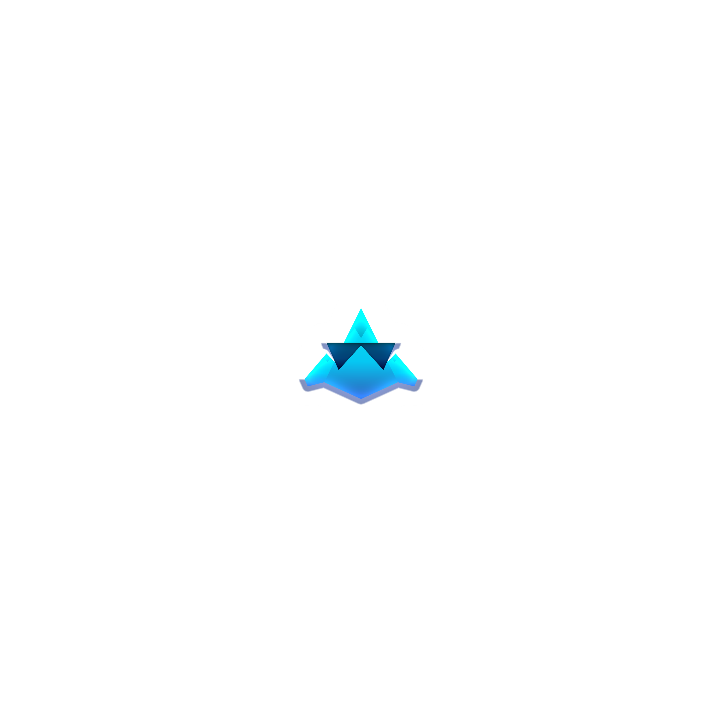 A logo for a mock water bottle company with abstract typography & a mountain glacier icon on top