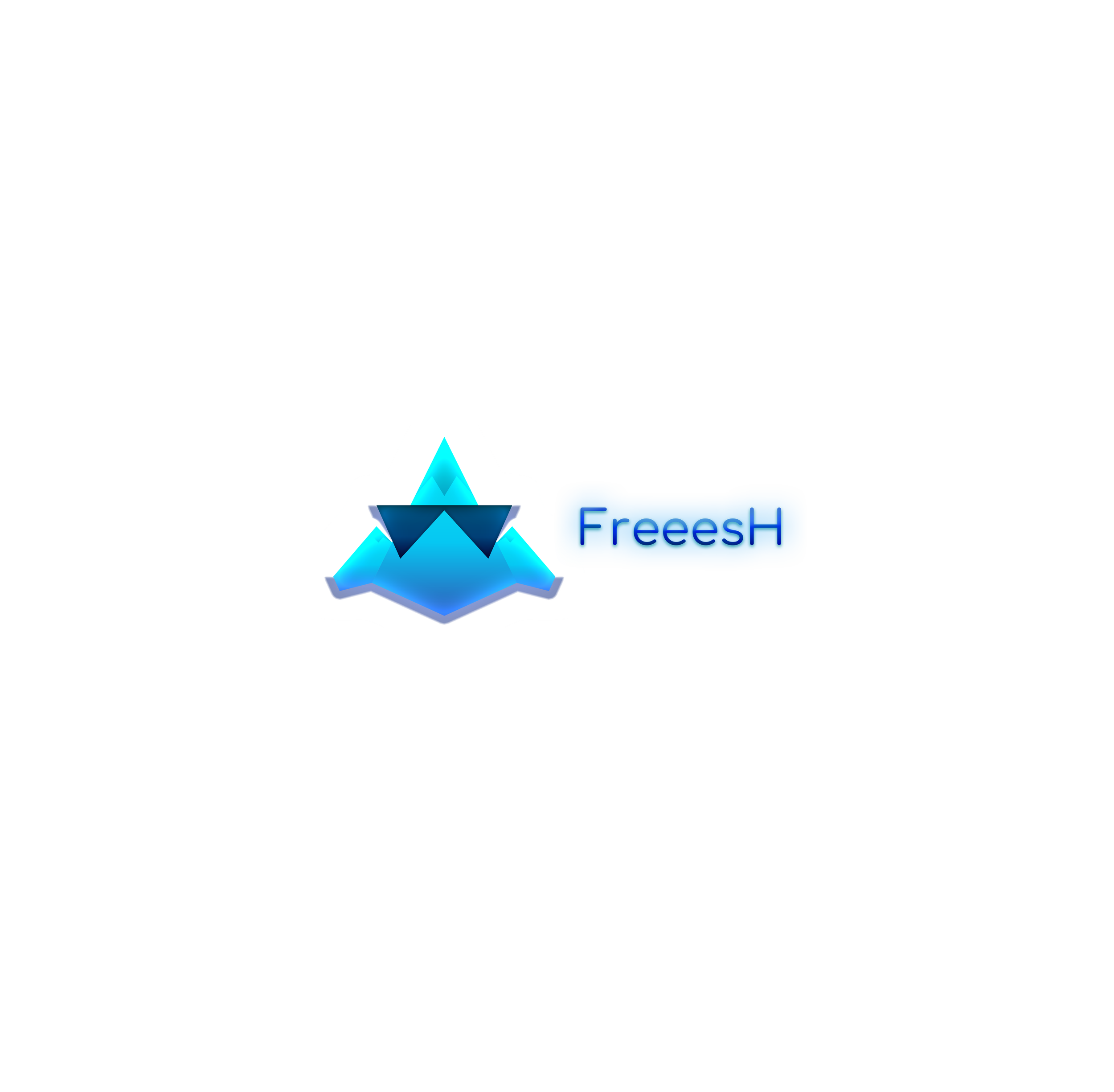 A logo for a mock water bottle company with abstract typography & a mountain glacier icon on top