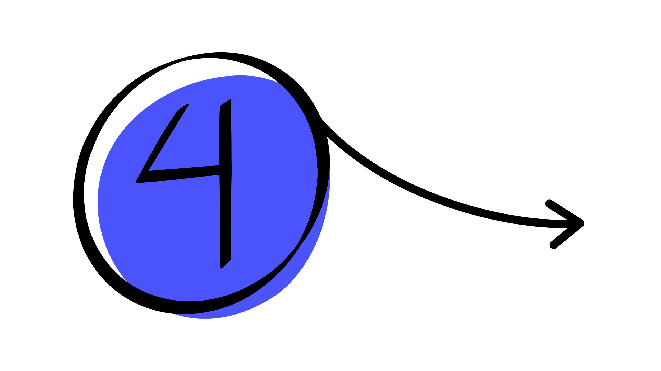 Un logotipo azul con un número 4 en el centro en un fondo negro.