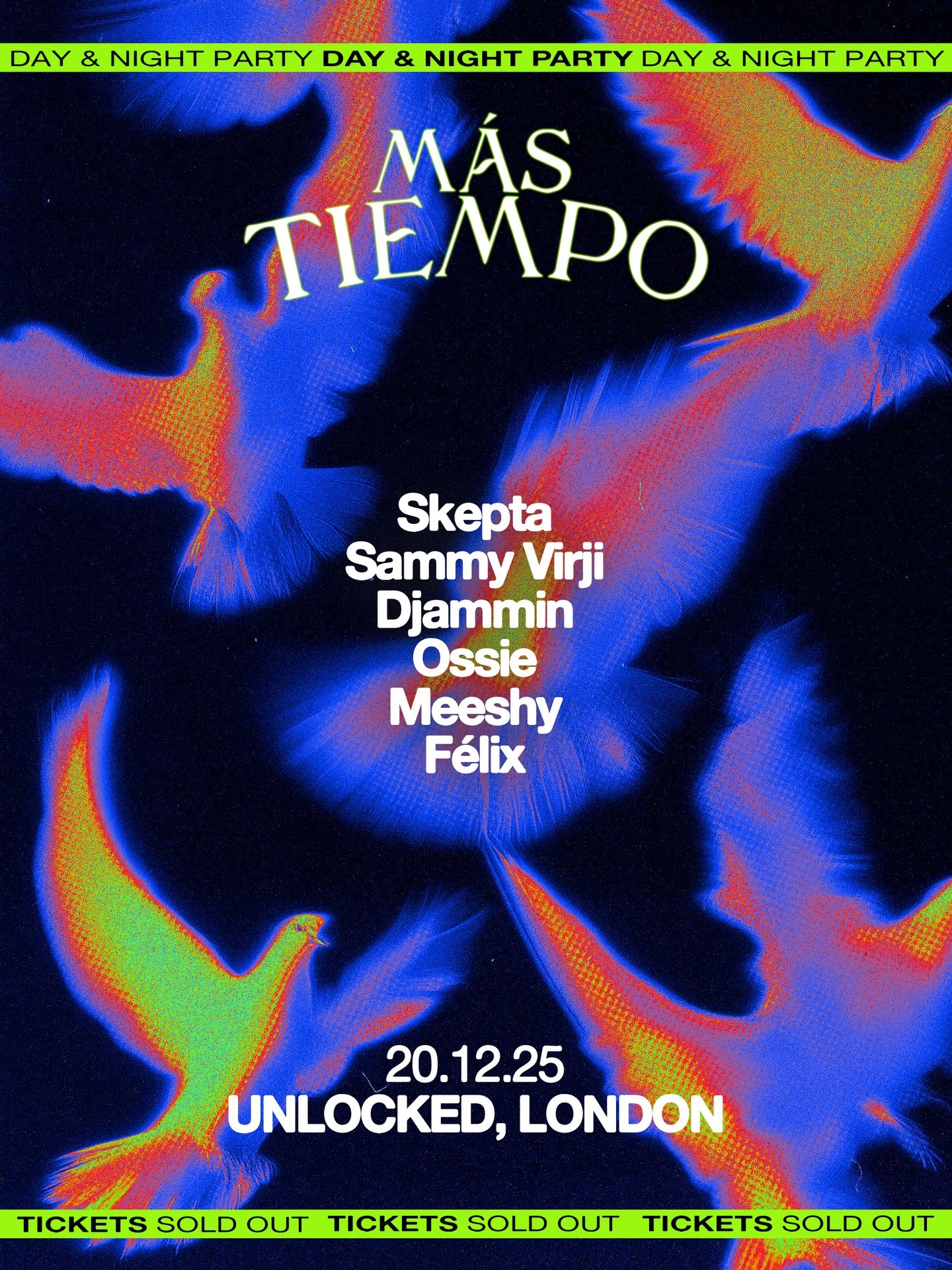 MAS TIEMPO x UNLOCKED SHOREDITCH 

This Saturday we&rsquo;re wrapping up our Q4 Program with a SOLD OUT Mas Tiempo show with @skepta &amp; @sammyvirji 

It&rsquo;s been an incredible end to the year and we can&rsquo;t wait to share what we have in st