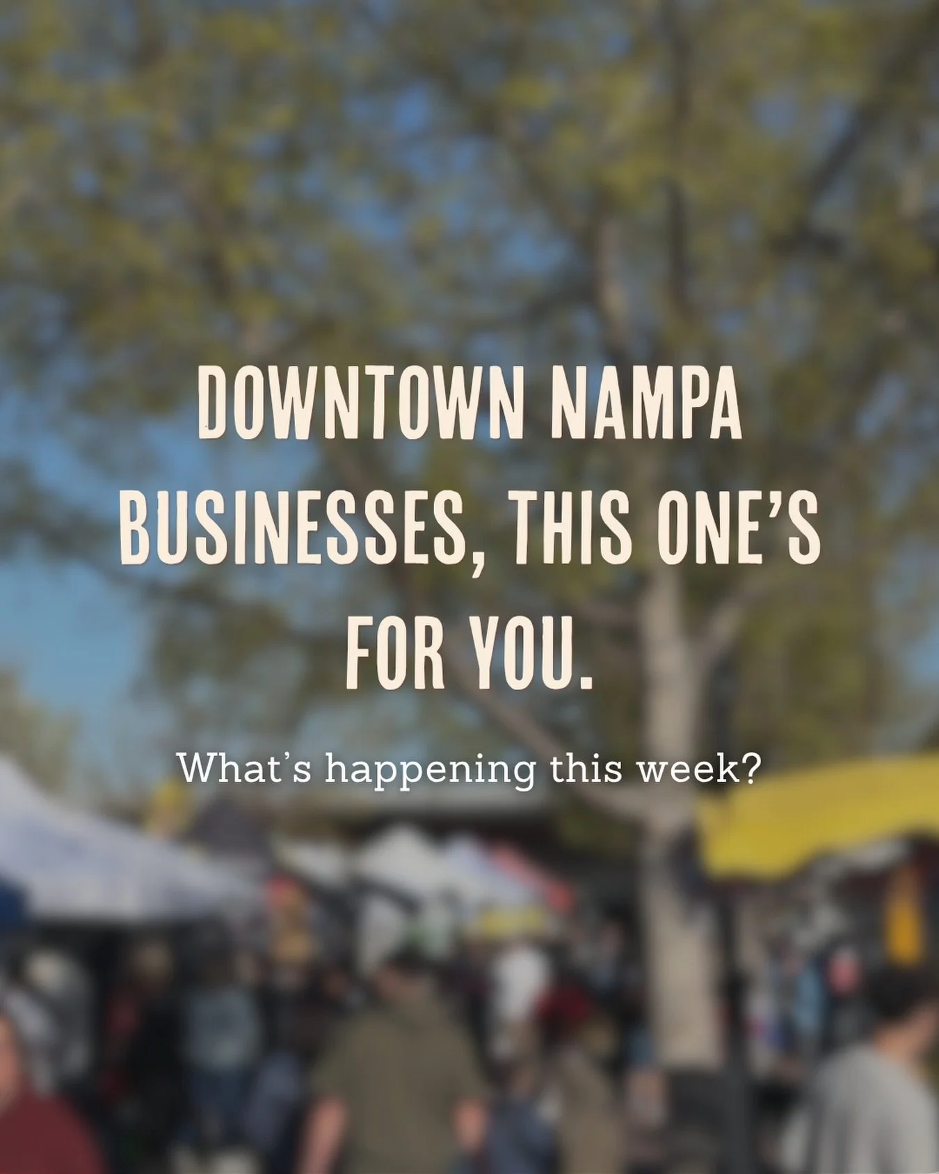 Downtown Nampa, this is your moment! 🌟

Drop your events, specials, or anything happening this week right here in the comments. Let&rsquo;s make this the go-to spot for everything going on here in downtown.

And if you are a regular, save this post 