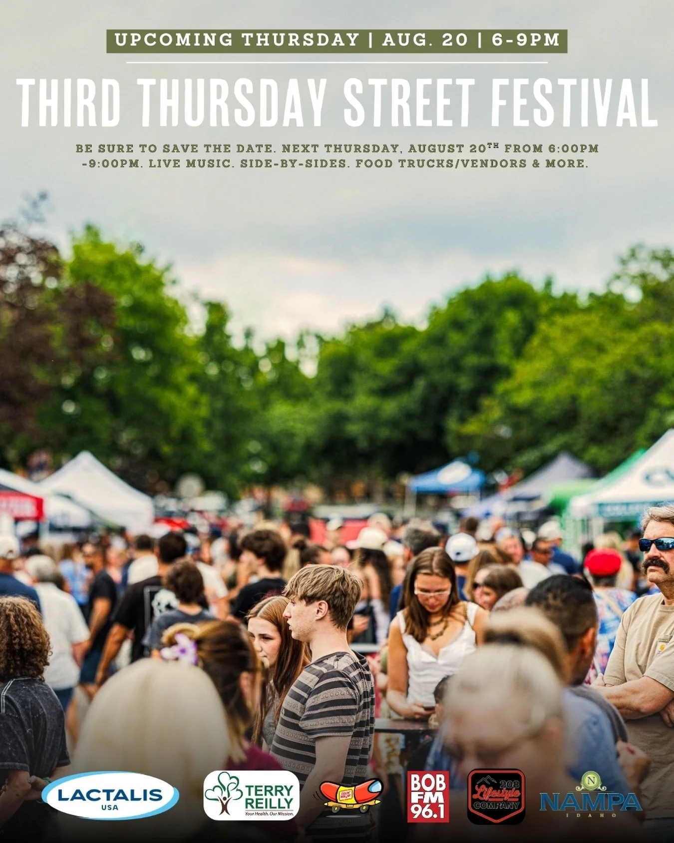 🎉 N E X T  W E E K! 🎉

August Third Thursday: Happy Happens Here!

📅 Thursday, August 20, 2026
⏰ 6:00 PM &ndash; 9:00 PM
📍 Downtown Nampa
💲 FREE!

We&rsquo;re officially ONE WEEK AWAY from our August Third Thursday, and trust us&hellip;it&rsquo;