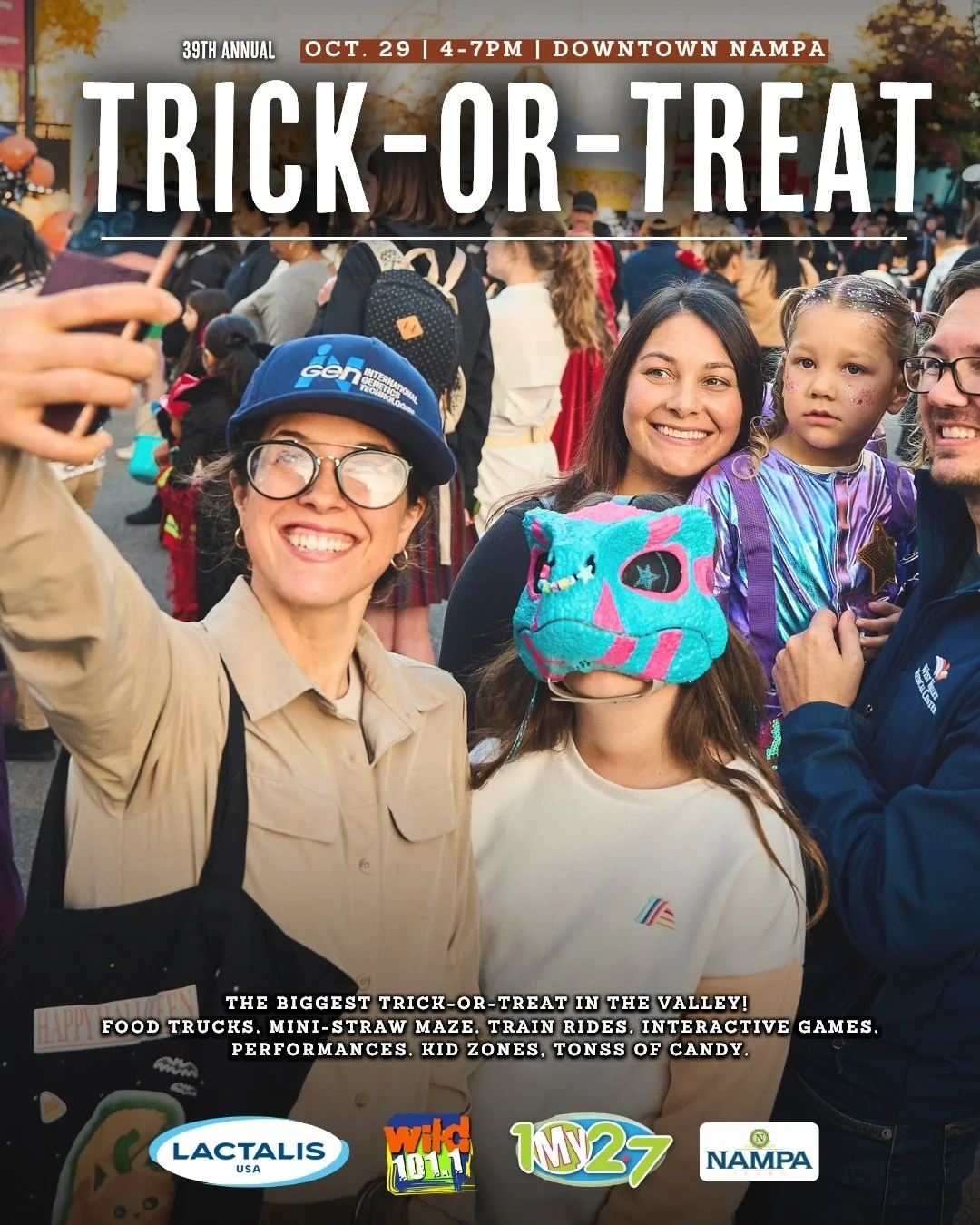🎃 39th Annual Downtown Nampa Trick or Treat! 

📅 Thursday, October 29, 2026
⏰ 4:00 PM &ndash; 7:00 PM
📍 Downtown Nampa

It's truly the place to be in the valley! 

It&rsquo;s a Downtown Nampa tradition that brings thousands of little ghosts, gobli