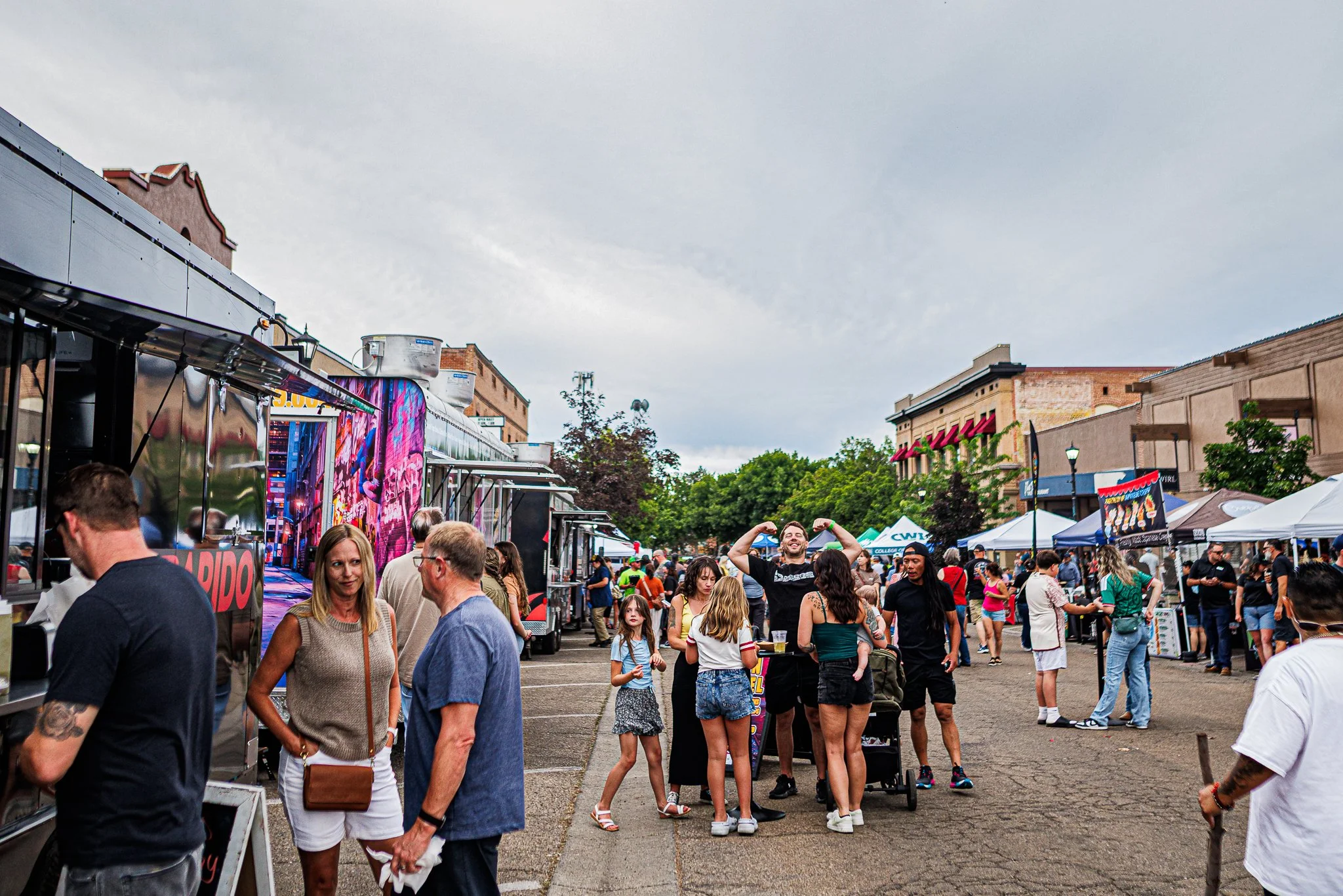 Summer day Third Thursday street market in Nampa Idaho