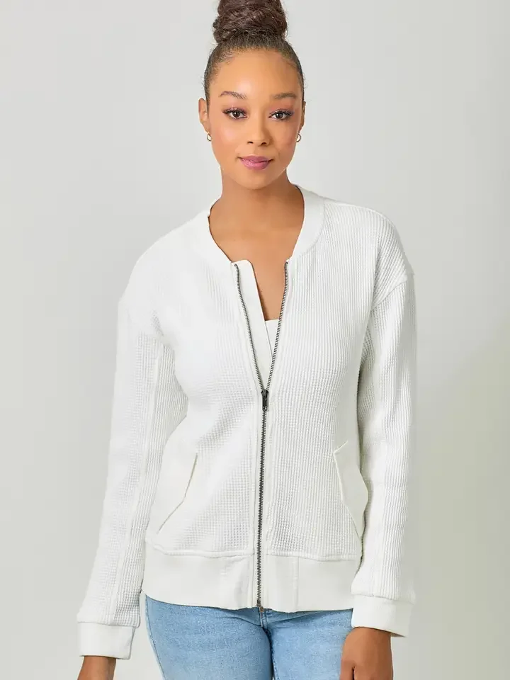 White Waffle Sweater