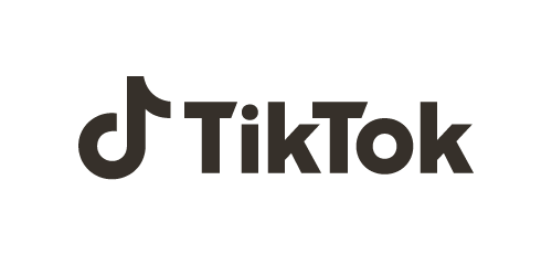 TikTok-logotyp, svart bakgrund.
