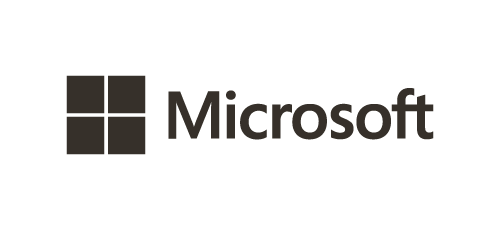 Microsofts logotyp med fyra rutor bredvid texten 'Microsoft'.