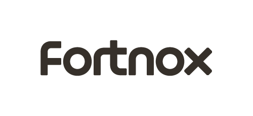 Fortnox logotyp på svart bakgrund.