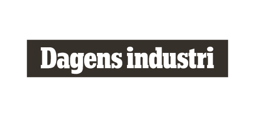 Texten 'Dagens industri' på en svart bakgrund.
