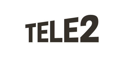 Tele2-logotyp på svart bakgrund.
