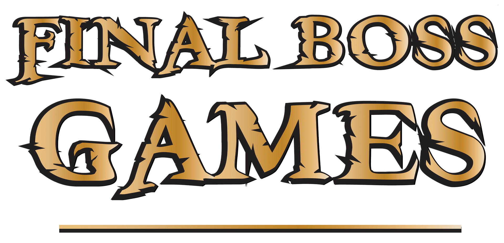 Text graphic reading 'Final Boss Games' in stylized gold and black lettering, with a purple background.