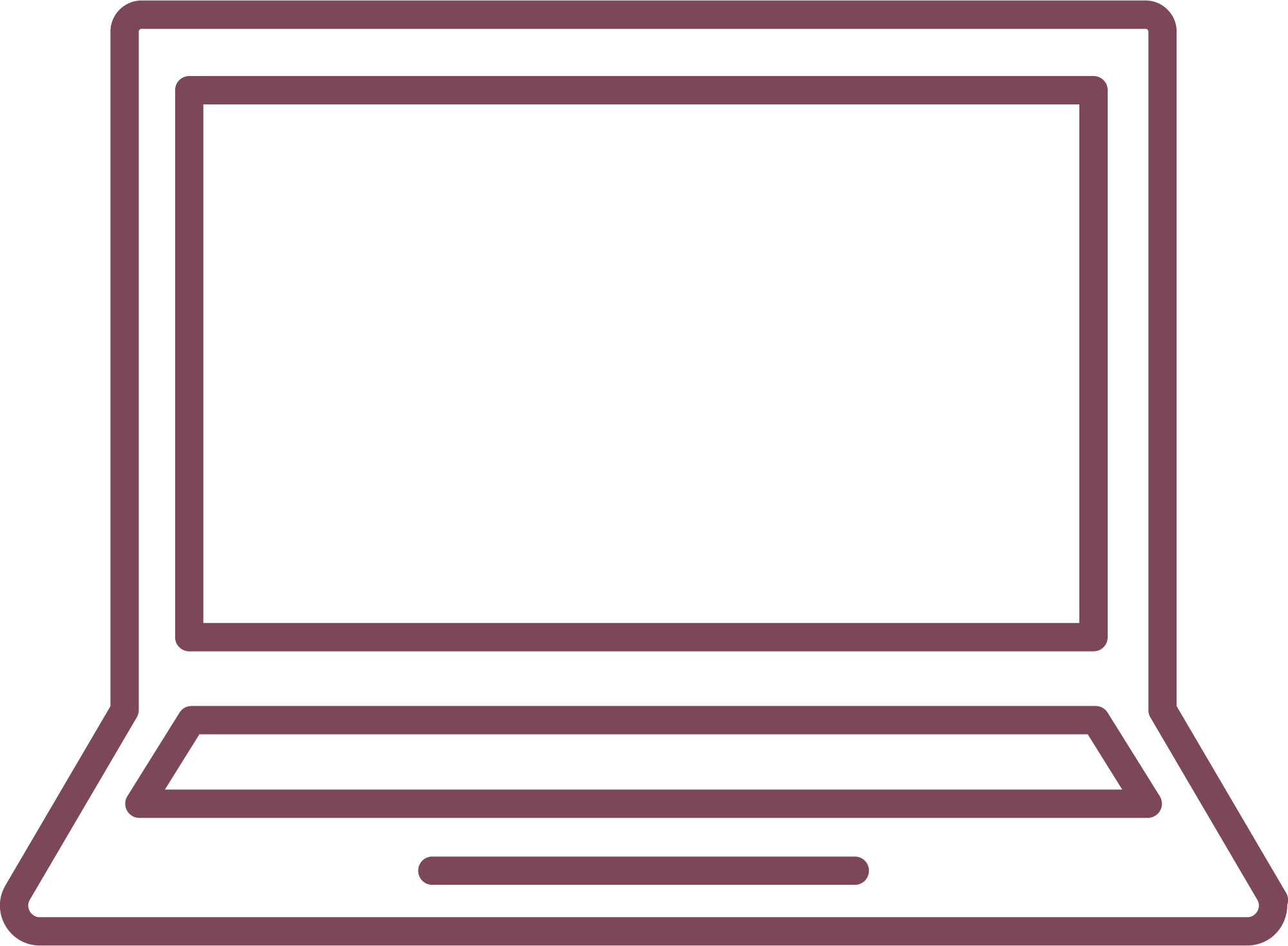 Minimal line drawing of laptop used for interior design planning and client presentations at Visceral by Design High Point NC