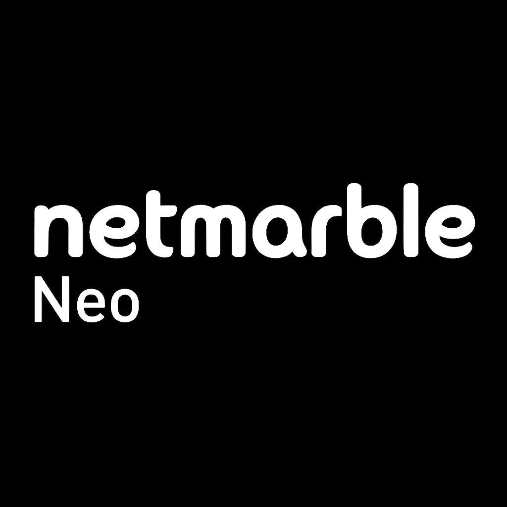 네트마블 Neo 로고, 검은 배경에 흰 글씨