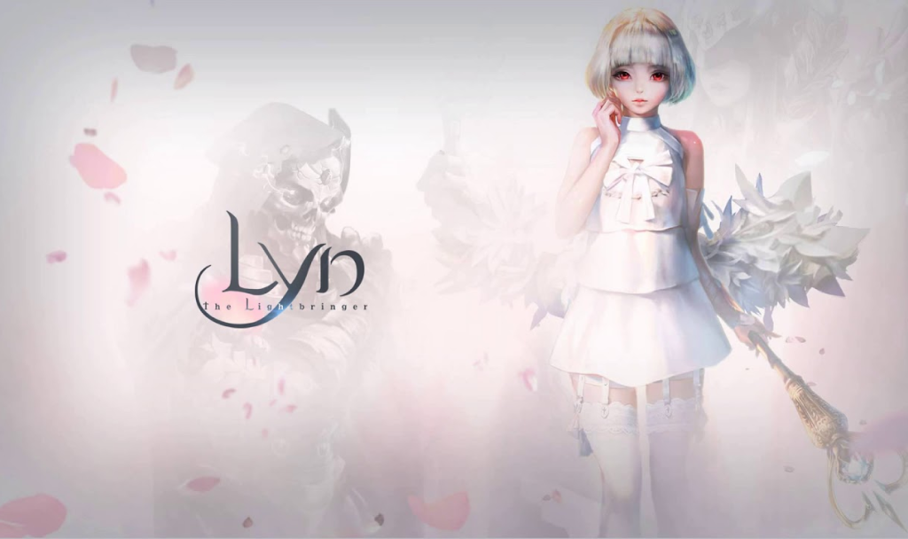 백색 드레스를 입은 소녀와 날개, 화살을 들고 있는 그래픽 캐릭터 이미지, 왼쪽에 'LVD the Light Bringer'라는 텍스트가 있음.