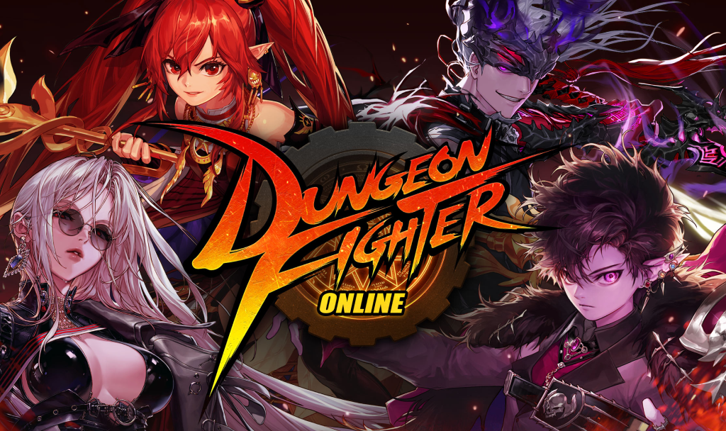 다양한 캐릭터들이 등장하는 'Dungeon Fighter Online' 게임 포스터