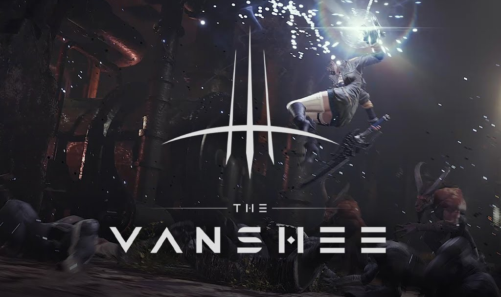 비디오 게임 '더 반시'의 공식 포스터 또는 인게임 스크린샷, 전투 중인 캐릭터와 몬스터들, 다크 판타지 스타일의 배경