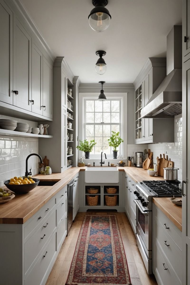 Narrow Small Space Kitchen Design 