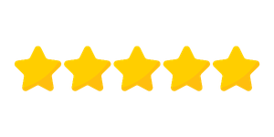 Five yellow stars in a row