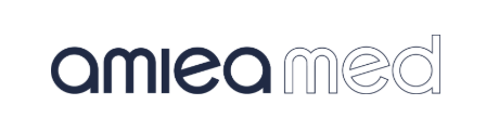 Amiea Med logo in black and white