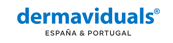 Dermaviduals logo with blue text, includes Spain and Portugal