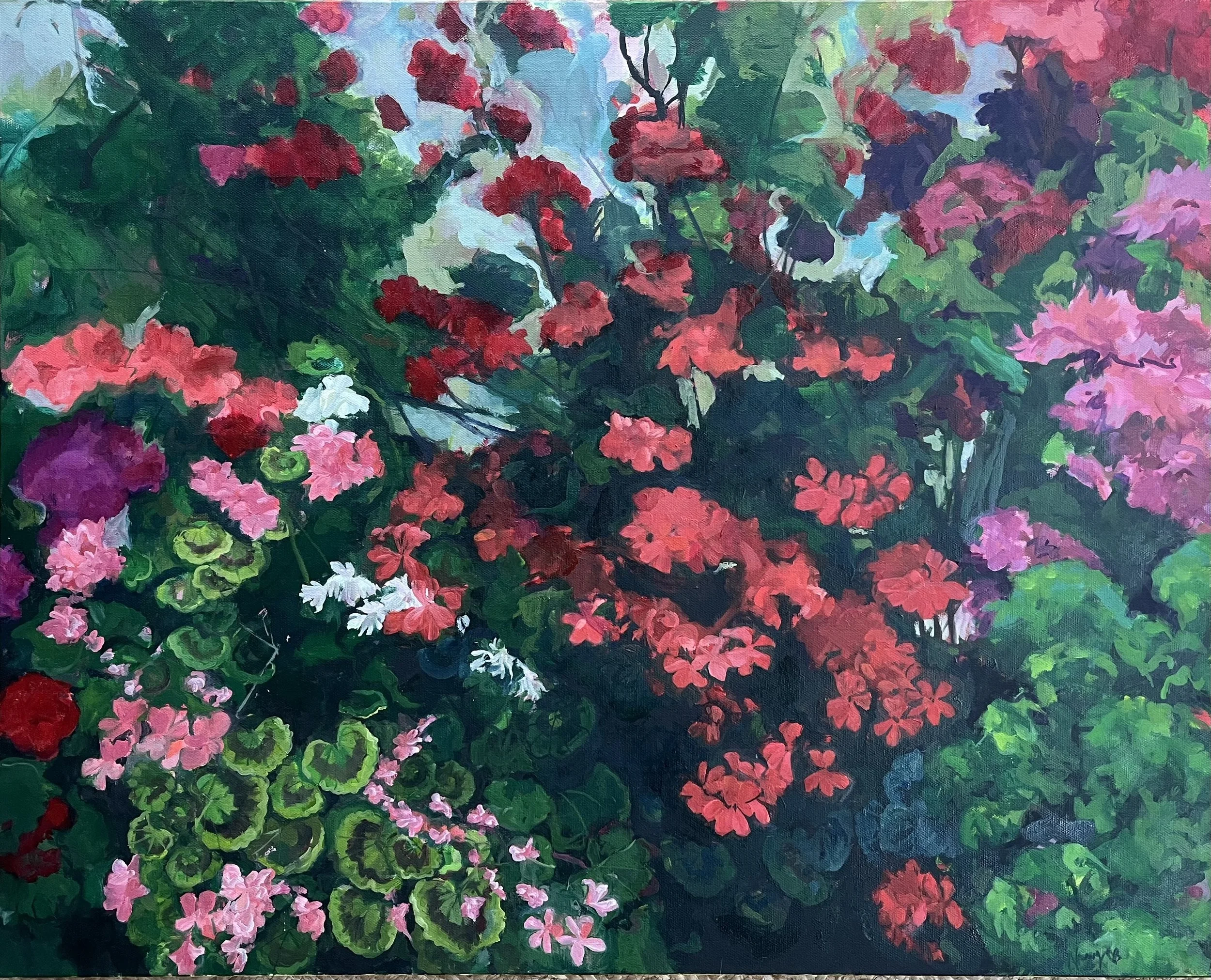 Geranium Garden 2 
oil on canvas 50cm x 60cm 
£800 SOLD