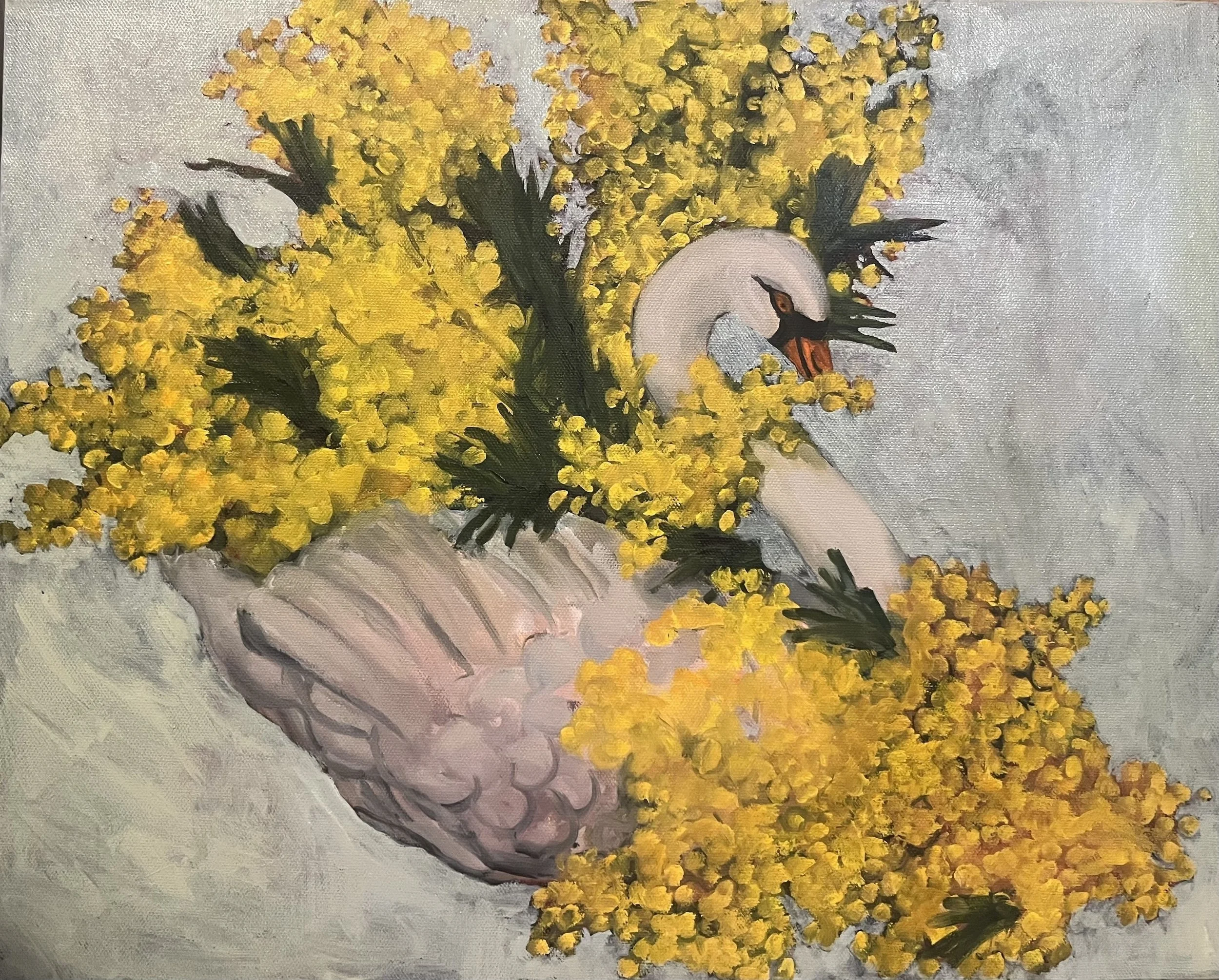 Mimosa Swan
oil on canvas 41cm x 51cm
£550