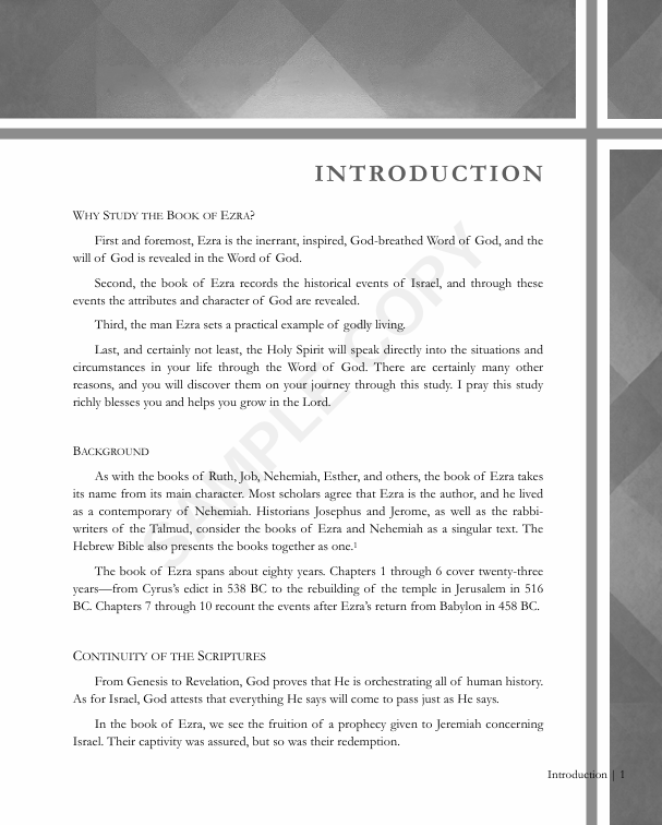 Introduction to Exploring Ezra Bible study guide — background and biblical context of the book of Ezra