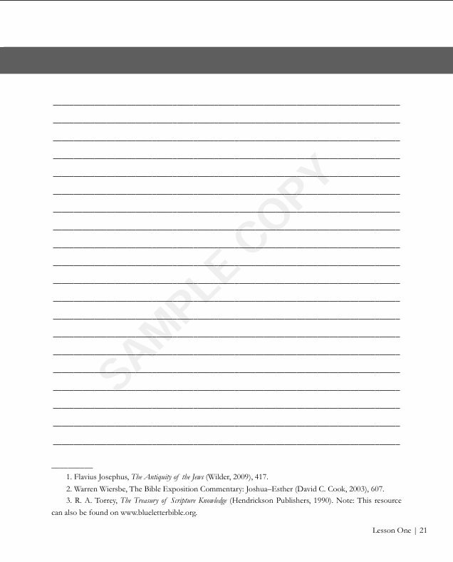 A blank worksheet with lines for writing, a gray header, and references at the bottom.