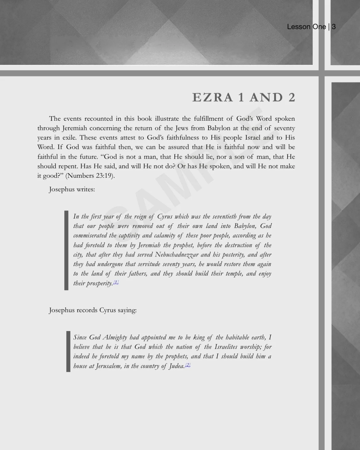 Exploring Ezra Sample Lesson 1 Chapter Introduction