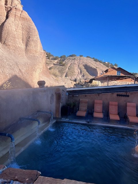 Desert resort pool experience during relaxing getaway