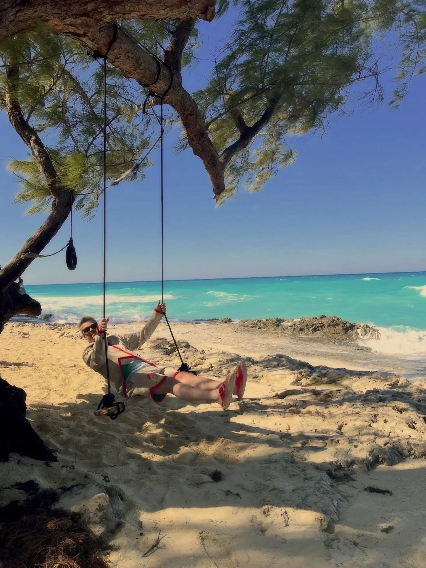 Relaxed beach moment at a tropical destination getaway